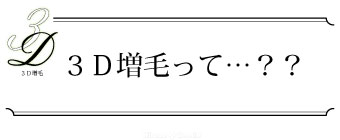 ３Ｄ（スリーディー）増毛とは？